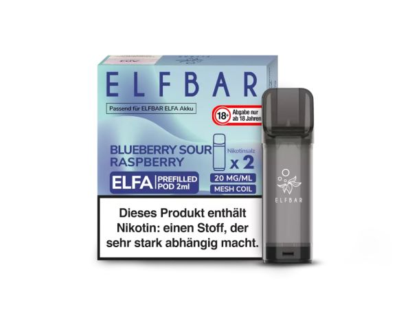ELF BAR - ELFA Blueberry Sour Raspberry 2x Pods 600 Züge